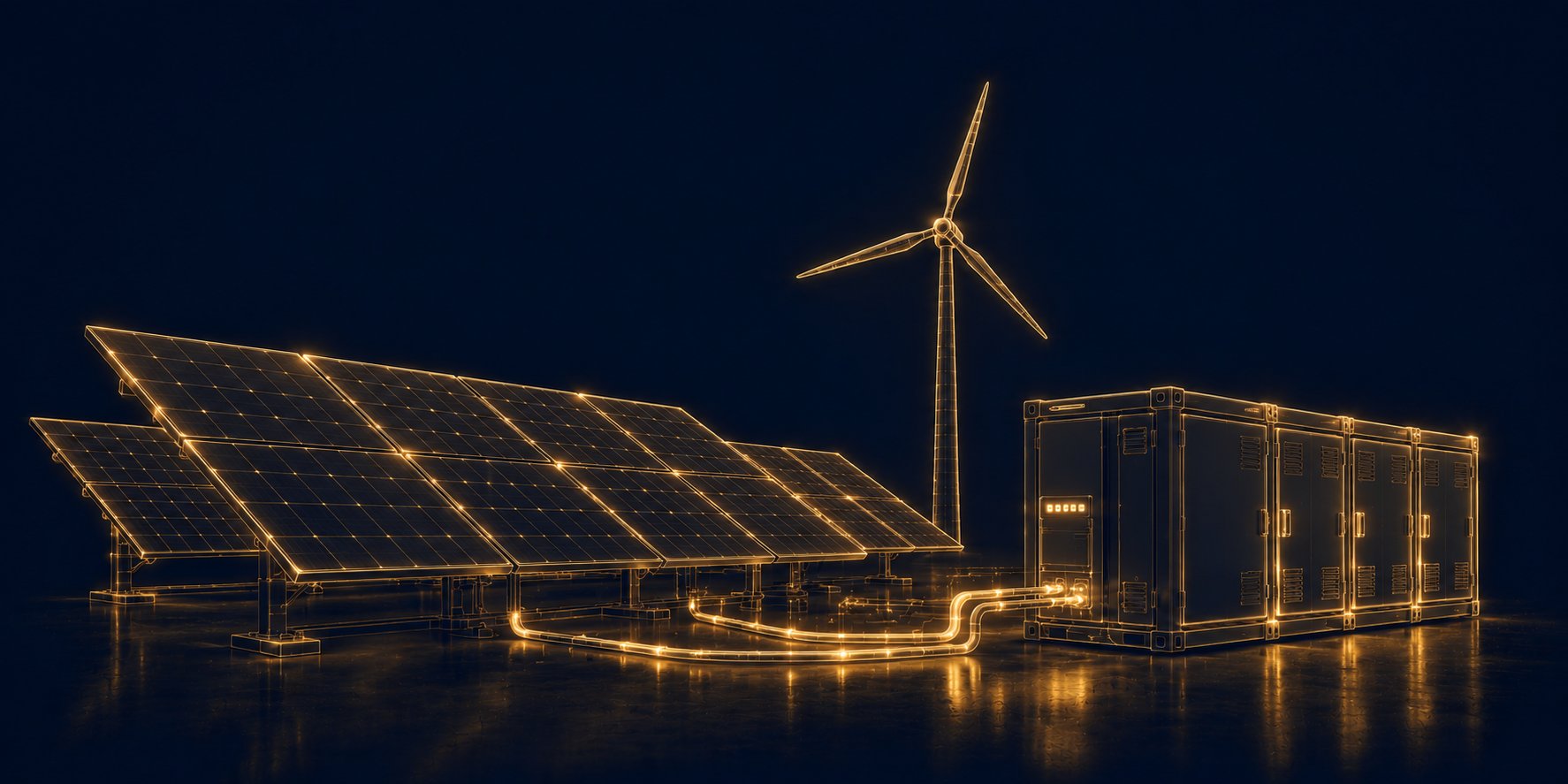 Energie — Wireframe-Illustration