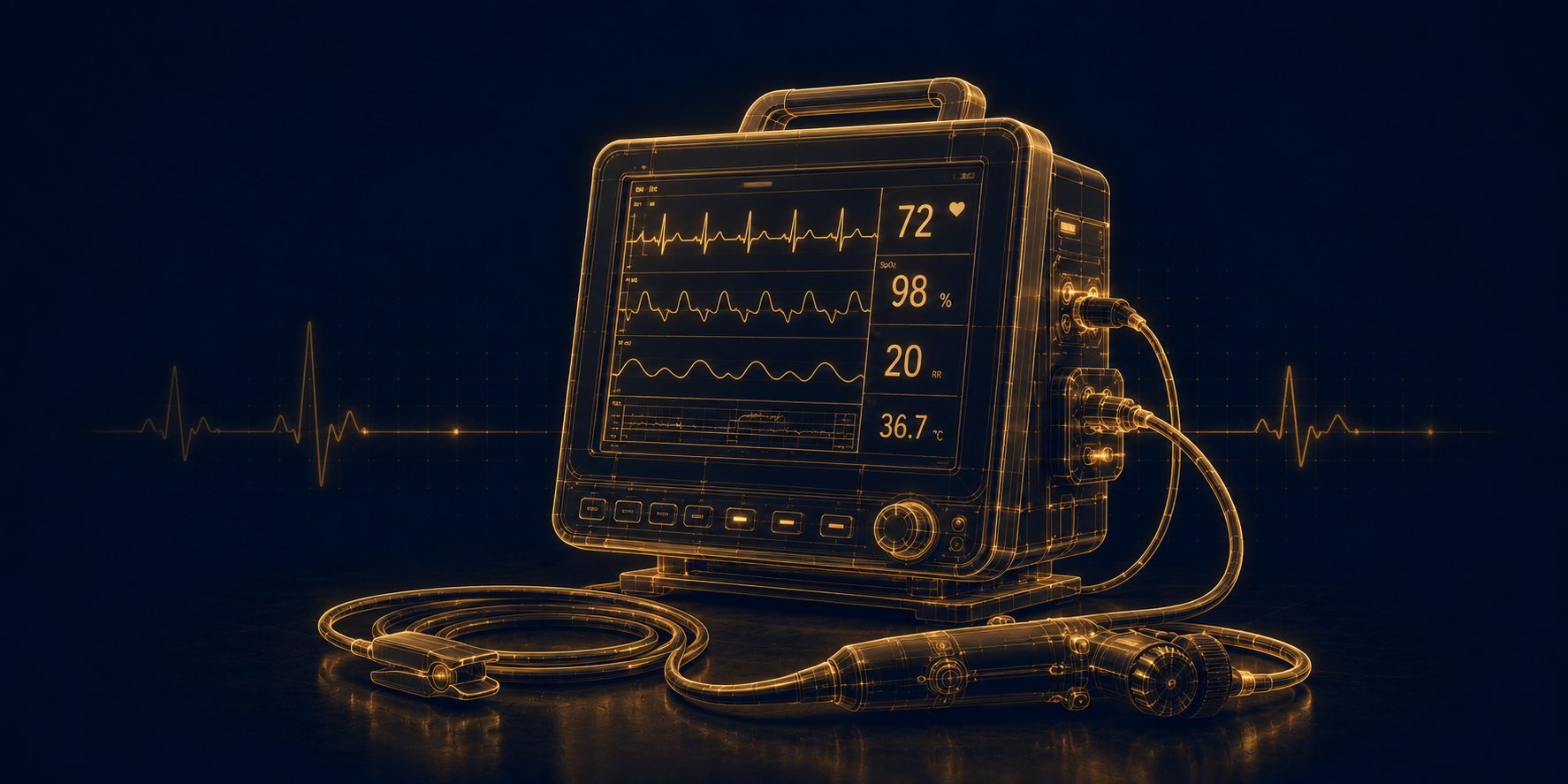 Medizin — Wireframe-Illustration